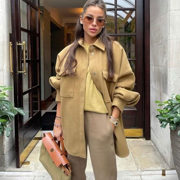 H&M Shacket Jacket Mustard Oversized - Picture 3 of 15